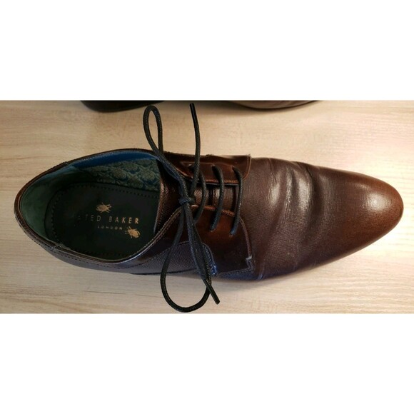Ted Baker GORRDEN Brown Leather Oxford Dress Shoes Mens US 8.5 EU 41.5 Textured main image 9